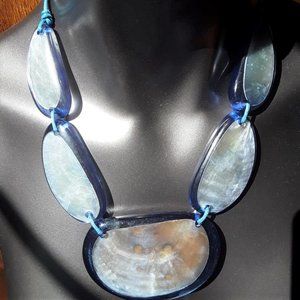 💎Blue/Silver Resin Statement Necklace💎